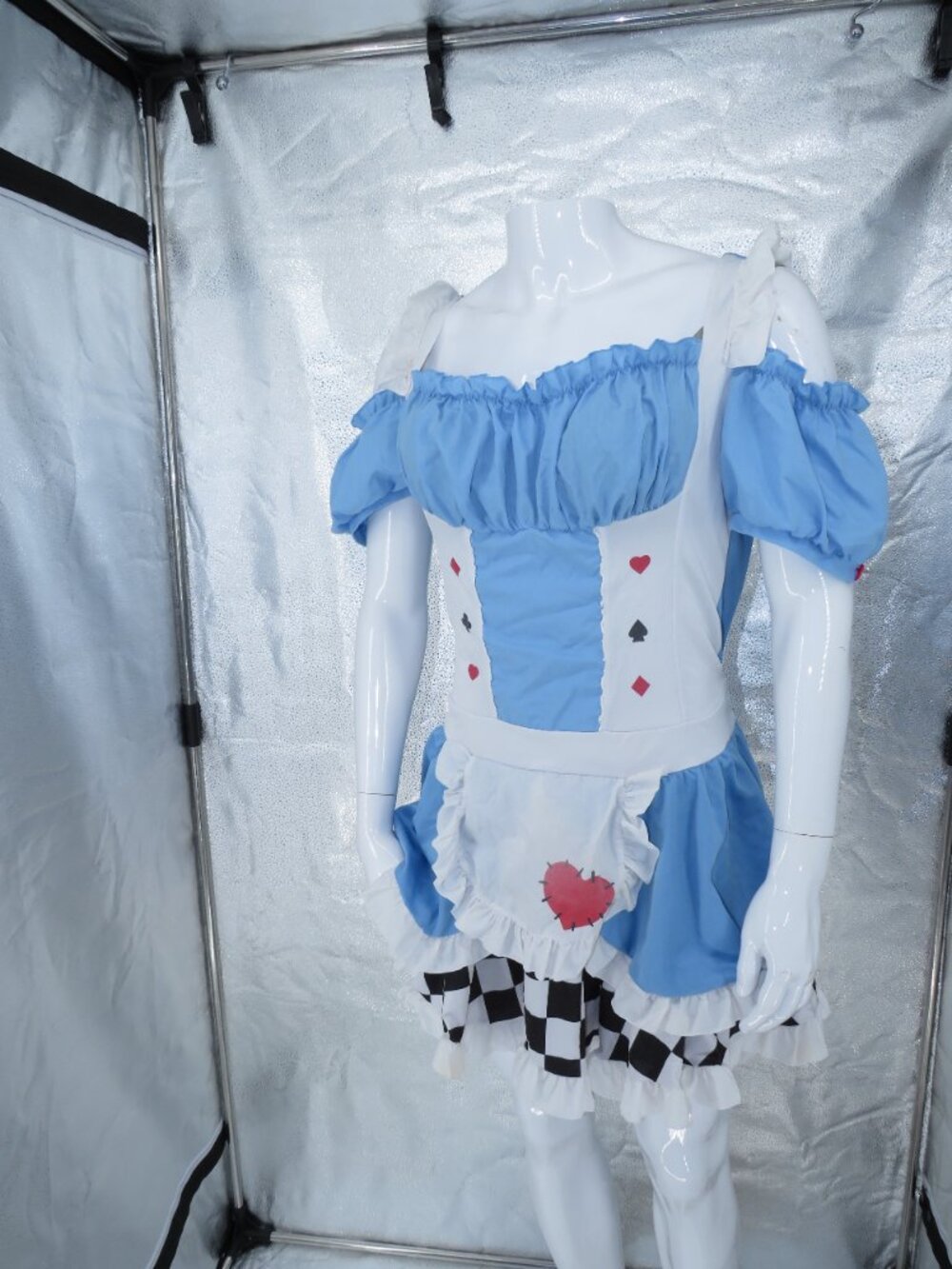 Leg Avenue Alice In Wonderland Costume Blue White Womens 1X 2X Dress Apron - Picture 11 of 14